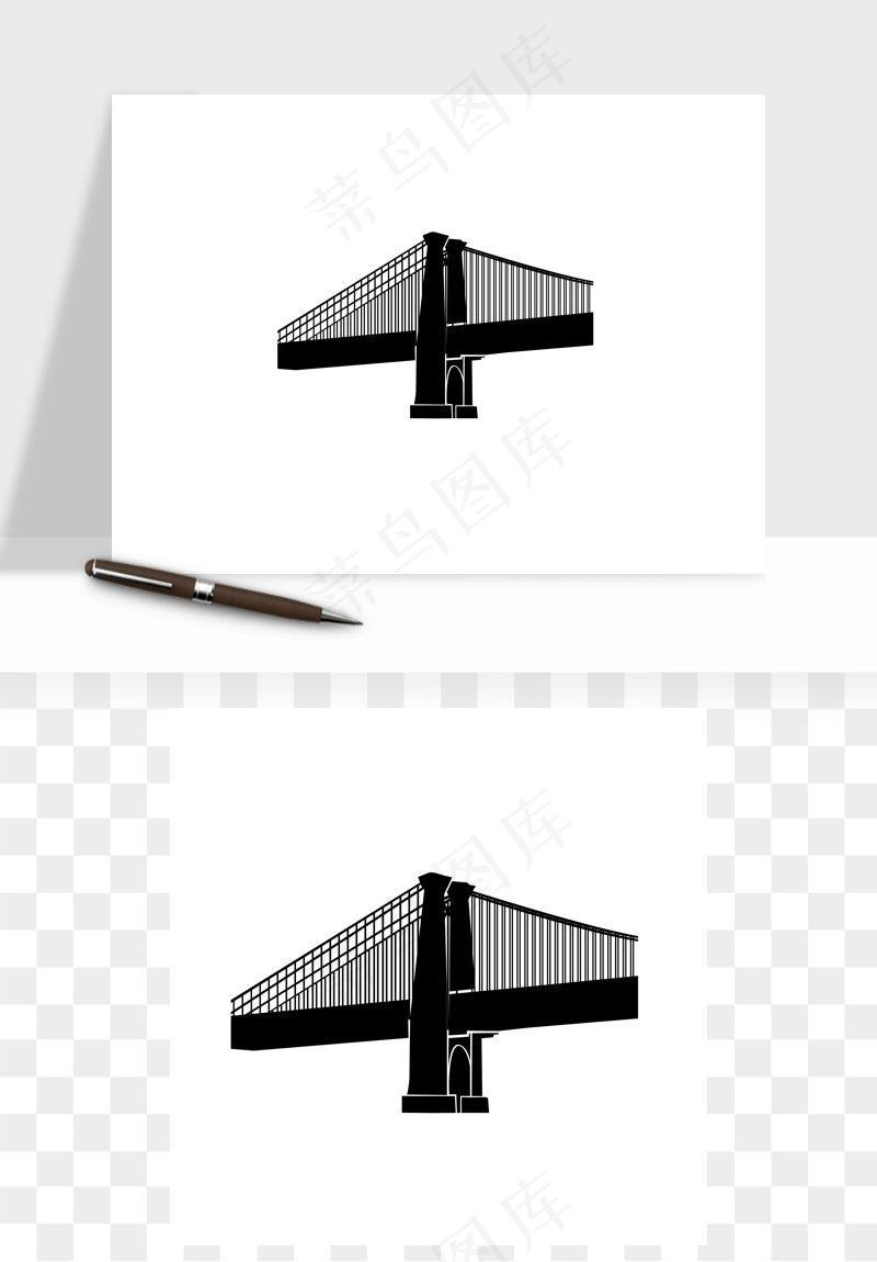 高架桥梁剪影矢量