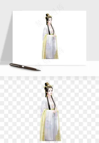 古风美人女子背影png免抠