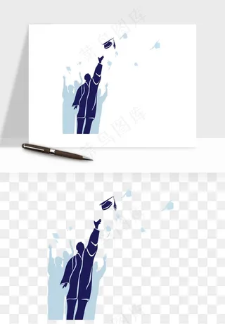 毕业季同学青春人物剪影png免抠