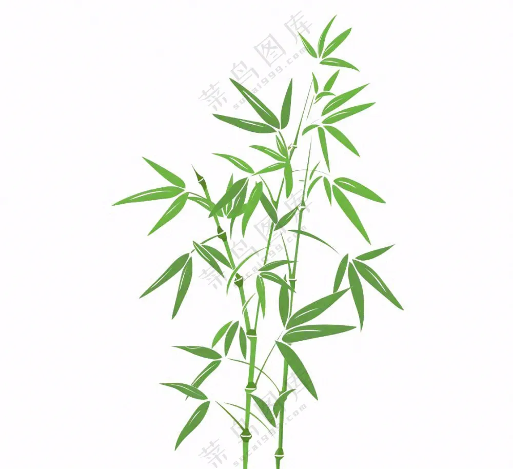 绿竹竹子绿植水墨画插画免抠