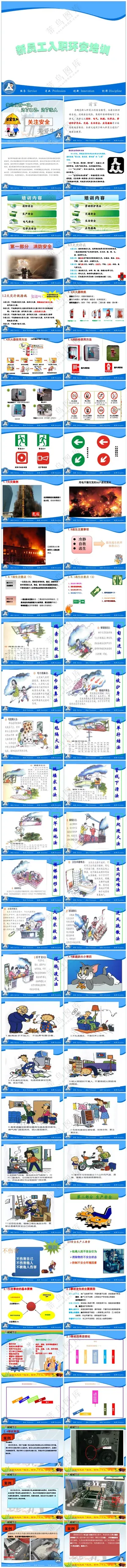 篮色职场风工厂新员工安全培训资料预览图