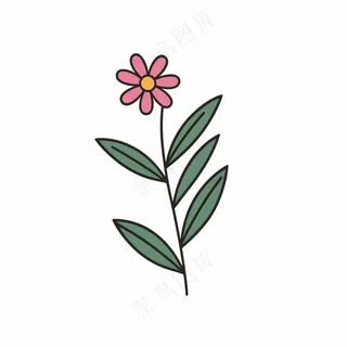 粉色花朵 儿童简笔画