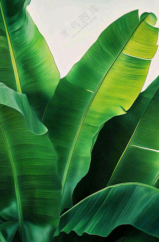 香蕉树芭蕉叶绿色植物摄影图