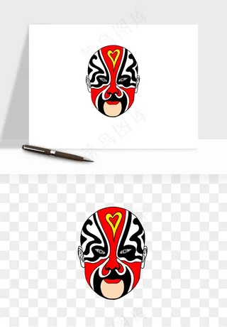 手绘戏剧脸谱卡通面具png免抠