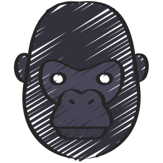黑色大猩猩 铅笔手绘图标icon