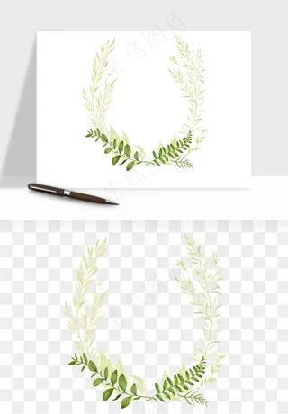 清新手绘植物png免抠