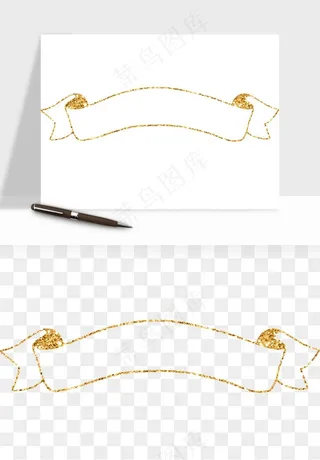 金色植物花环边框png免抠