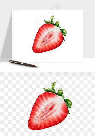 草莓水果png免抠