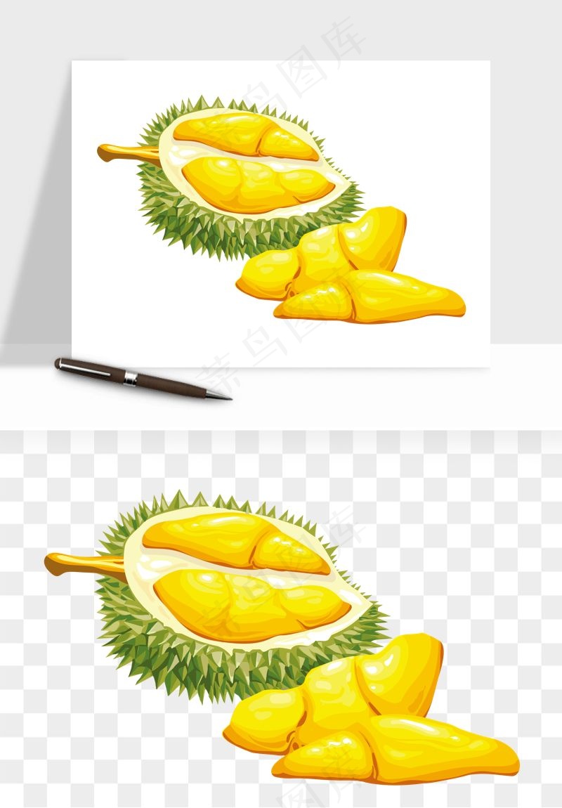 榴莲果肉水果png免抠