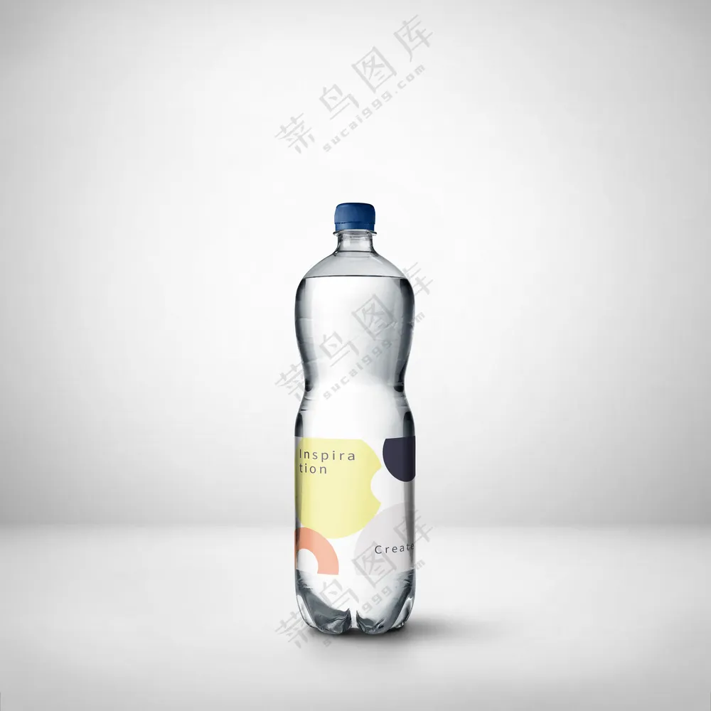 矿泉水瓶样机塑料瓶子标签logo分层模板
