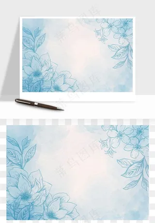 水彩花卉手绘矢量背景