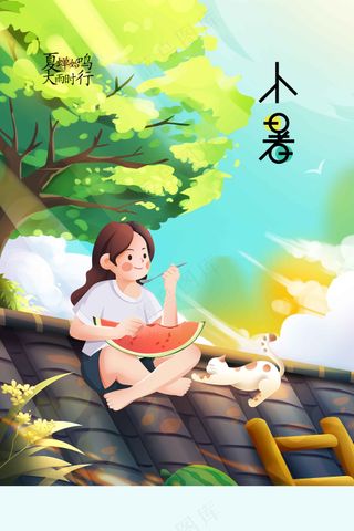 小暑节气传统活动海报