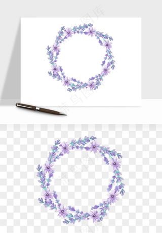 手绘花环边框浪漫png免抠