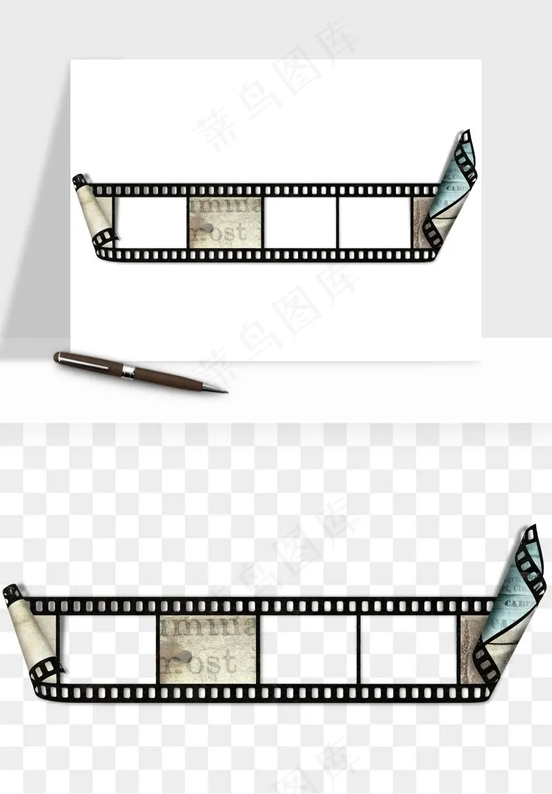 电影黑胶胶片元素png免抠