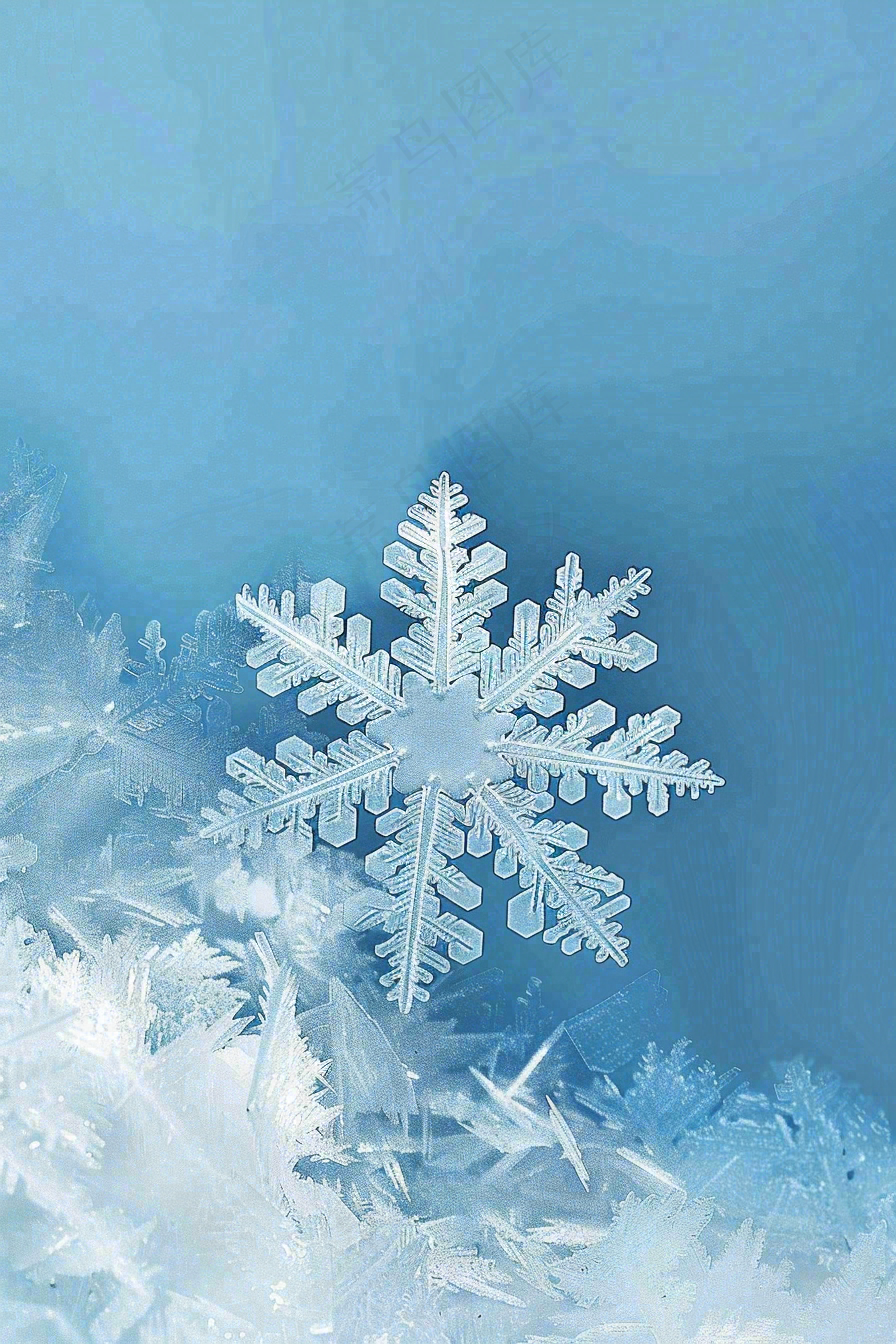 冬天白雪覆盖寒冷唯美雪景大寒插画背景