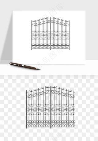 卡通铁栏杆围栏png免抠
