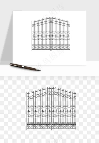 卡通铁栏杆围栏png免抠