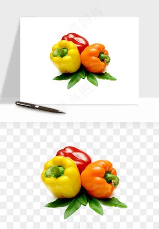 青圆椒蔬菜png免抠