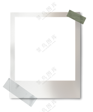 美纹纸固定的照片相框免抠图片素材