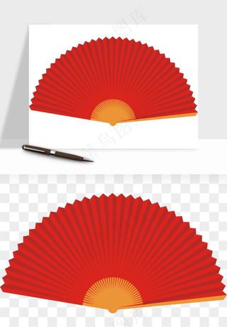 古风扇子元素png免抠