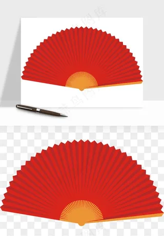 古风扇子元素png免抠