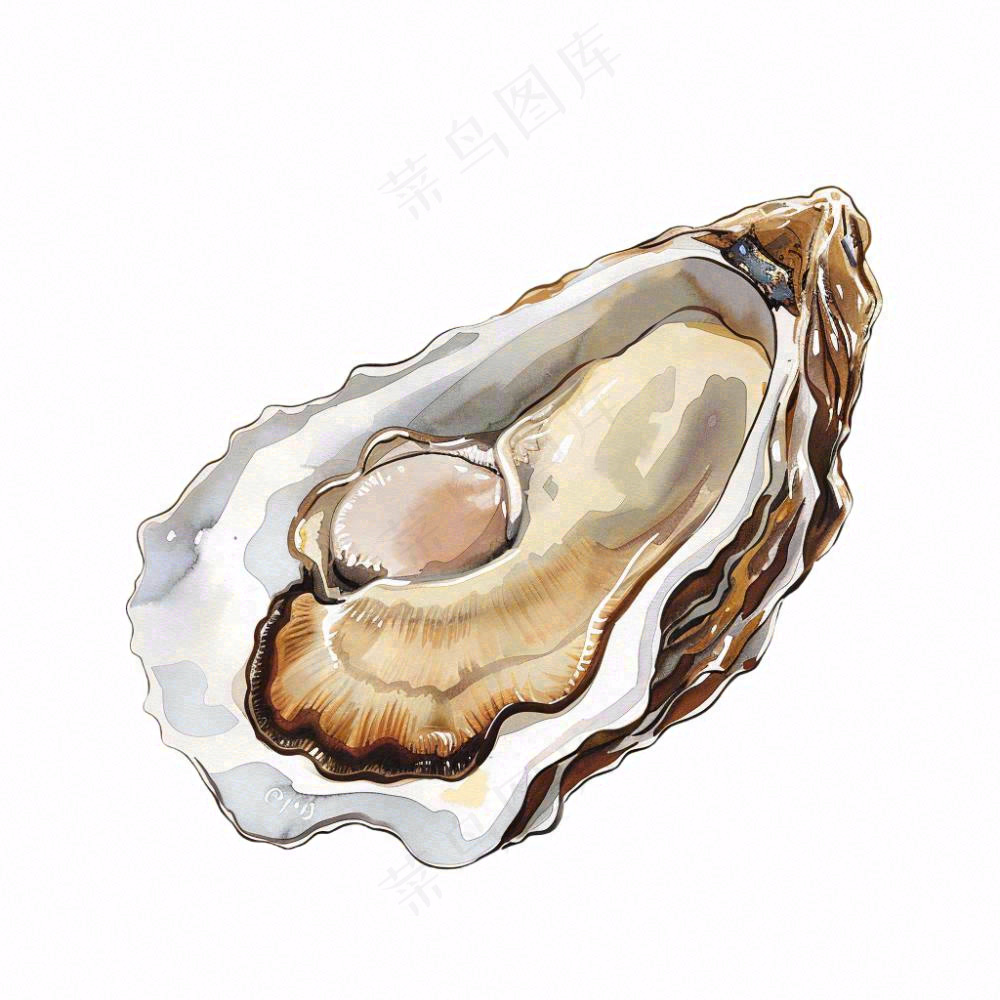 生蚝海鲜海洋卡通插画免抠
