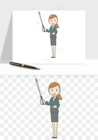 手绘教师讲课png免抠