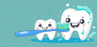 牙医牙科牙齿清洁美白插画背景