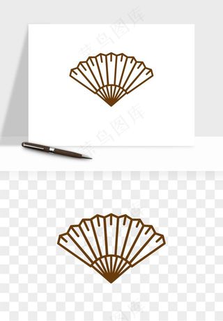 古风扇子元素png免抠