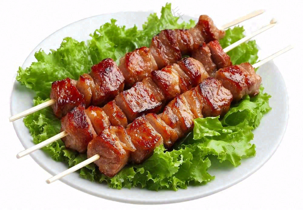 烤肉烤串牛羊肉食物摄影图免抠