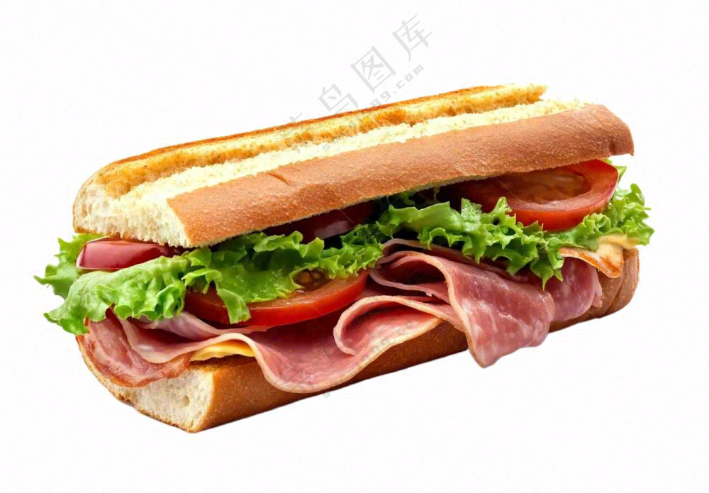 三明治汉堡摄影图免抠