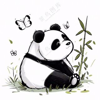 大熊猫国宝动物卡通可爱免抠