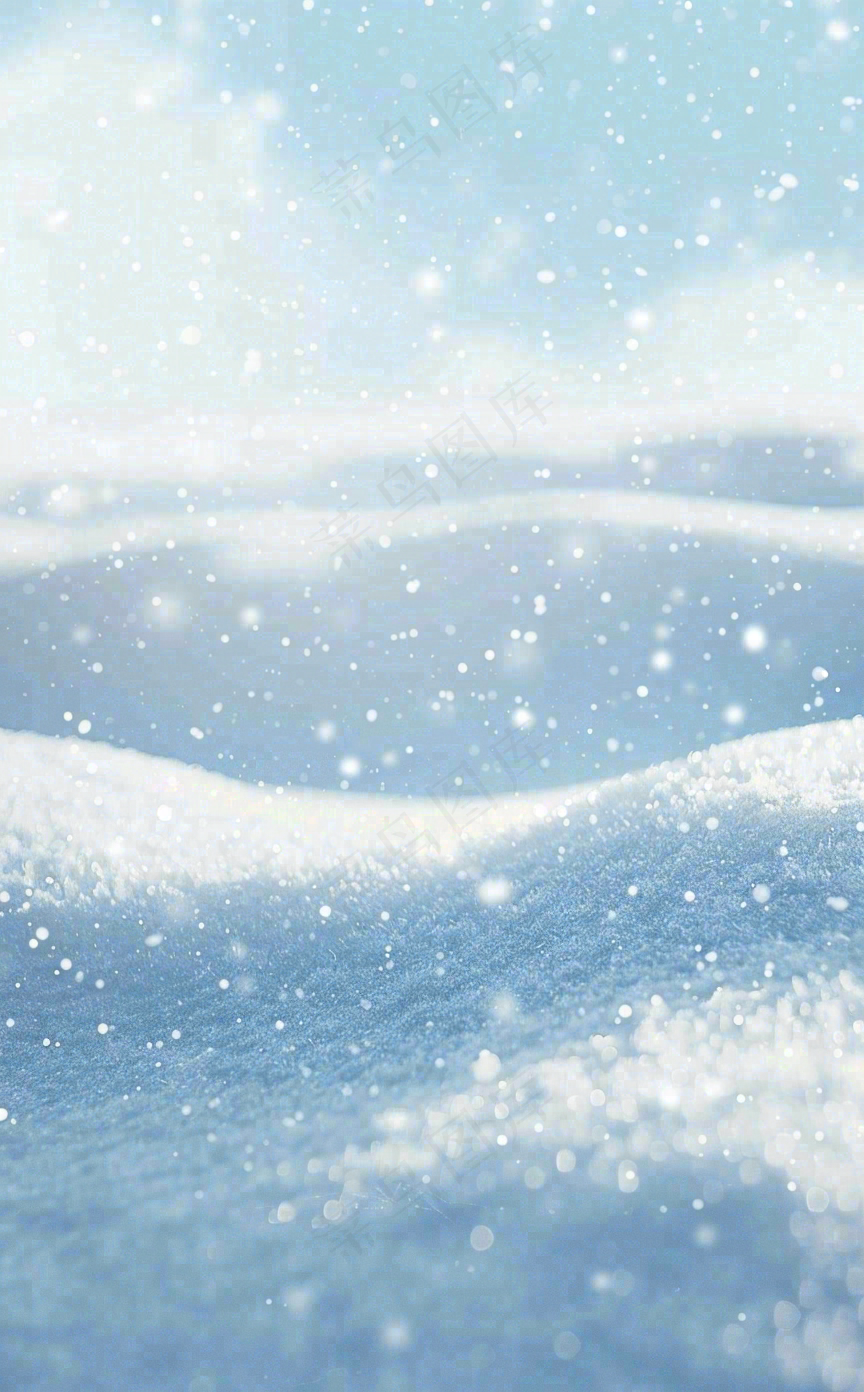 冬天白雪覆盖寒冷唯美雪景大寒插画背景