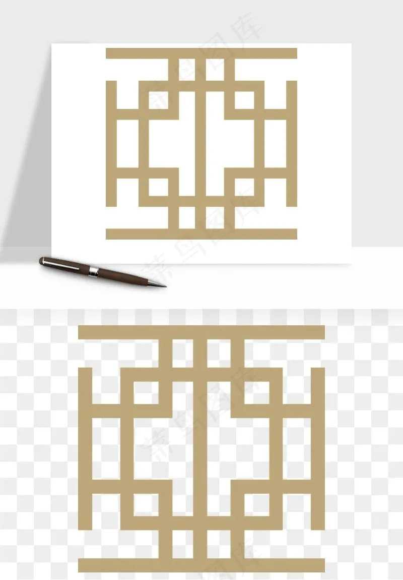 中式镂空古典图案png免抠