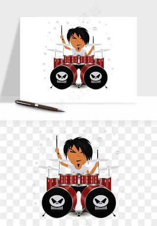 摇滚架子鼓乐器png免抠