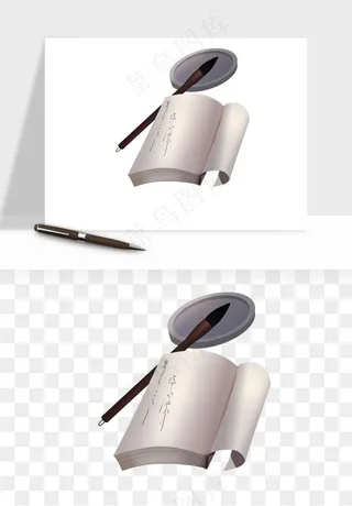 笔墨纸砚文房四宝png免抠