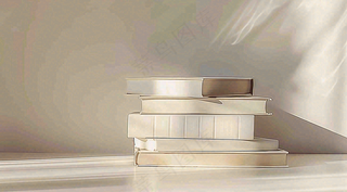 文静花瓶装饰书本阅读知识世界读书日摄影图