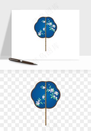 古风扇子元素png免抠