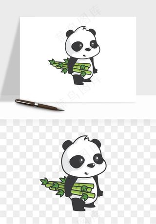 熊猫国宝手绘png免抠