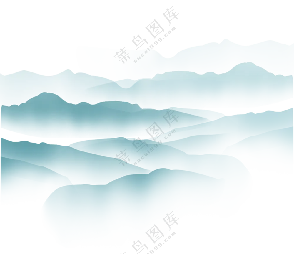 层叠起伏群山创意PNG免抠图片素材