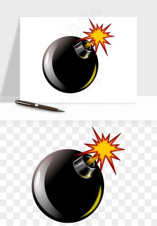 卡通地雷炸弹png免抠