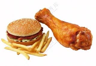 汉堡薯条鸡腿免抠