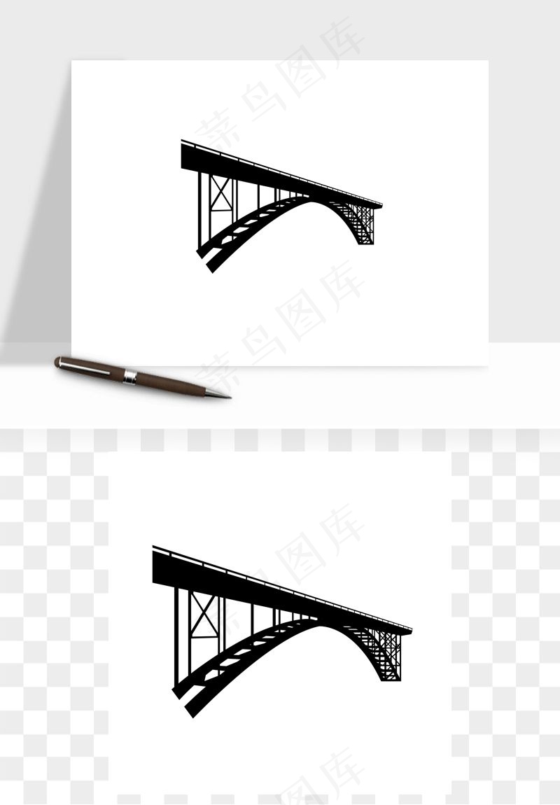 高架桥梁剪影矢量