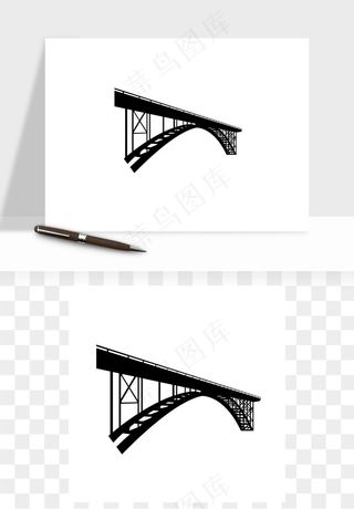 高架桥梁剪影矢量