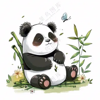 大熊猫国宝动物卡通可爱免抠