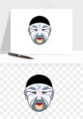 手绘戏剧脸谱卡通面具png免抠