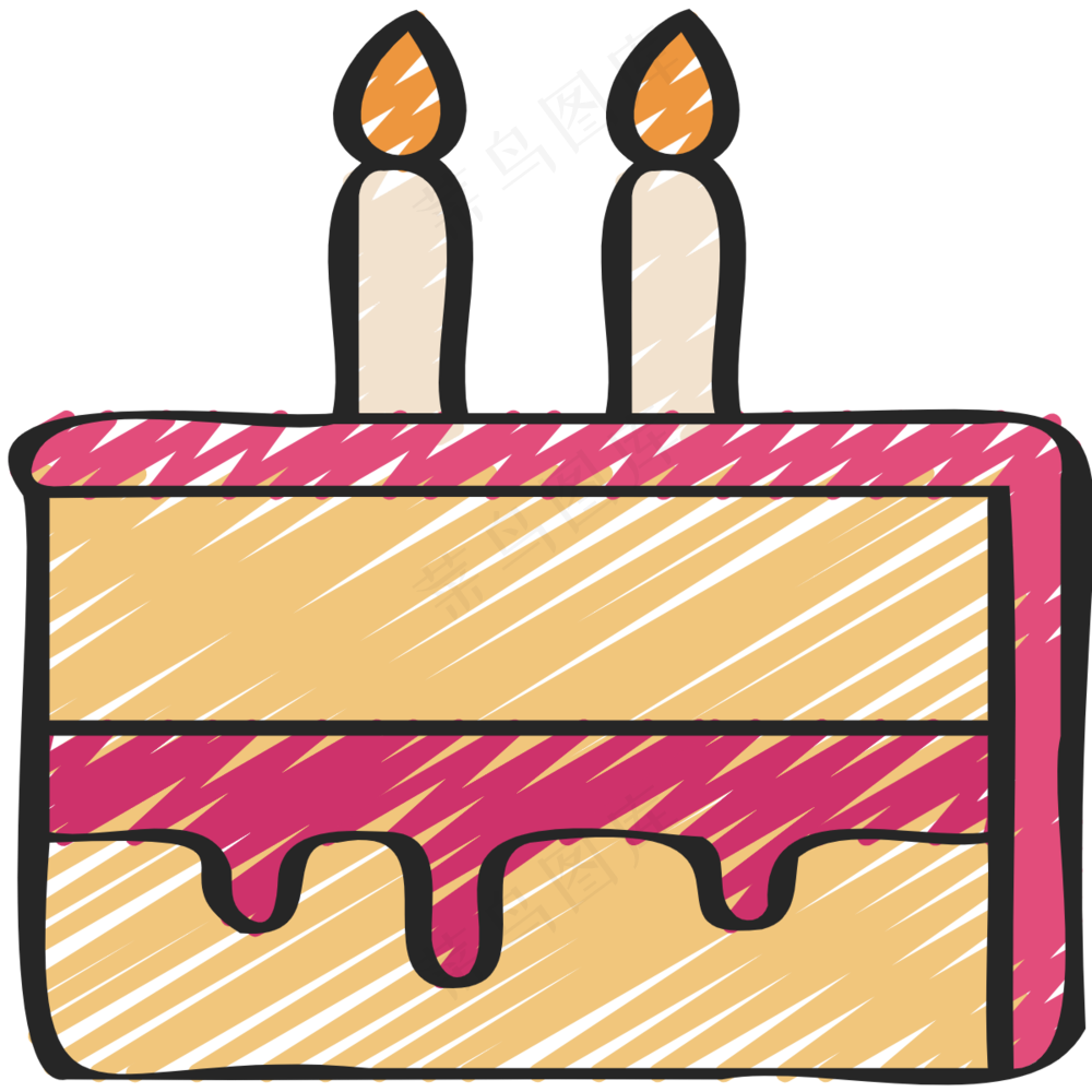 一块蛋糕 铅笔手绘图标icon