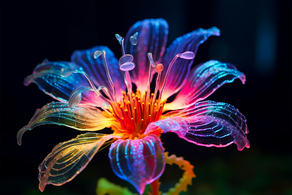 炫酷发光花朵免费素材图片