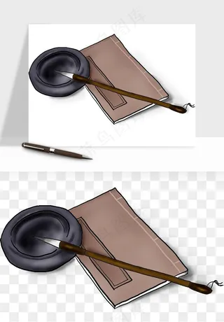 笔墨纸砚文房四宝png免抠