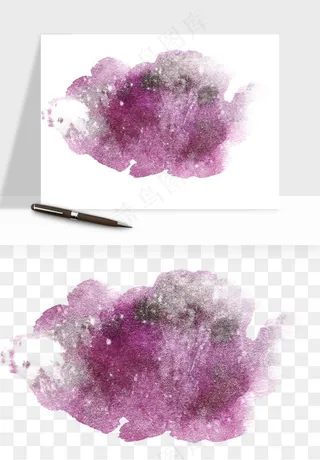 水彩泼墨涂鸦墨迹元素png免抠